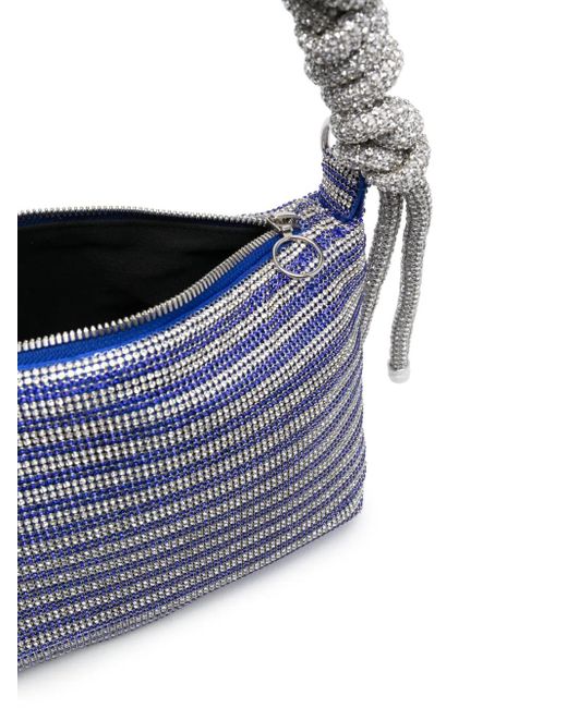 Kara Blue Crystal Mesh Phone Cord Shoulder Bag