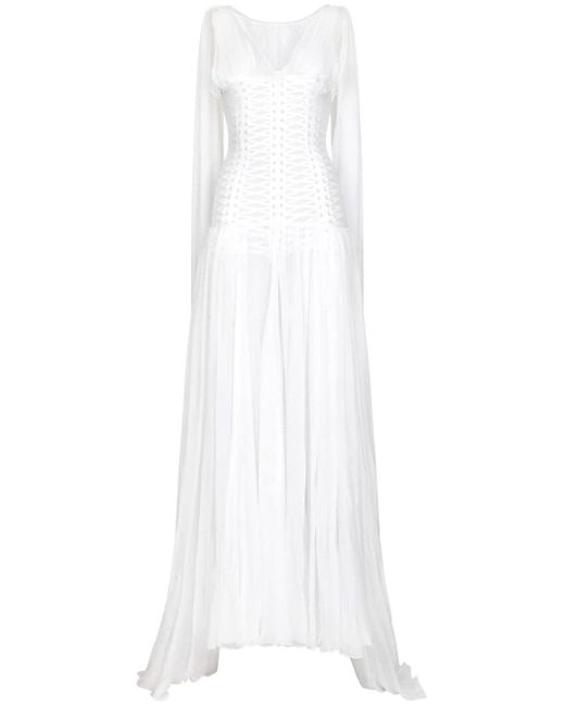 Robe à coupe longue Dolce & Gabbana en coloris White