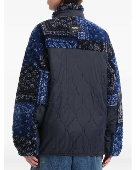 Musium Div. Gesteppte Patchwork-Hemdjacke in Blue für Herren