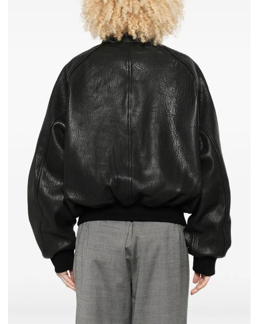 Studio Nicholson Black Zip-Up Bomber Jacket
