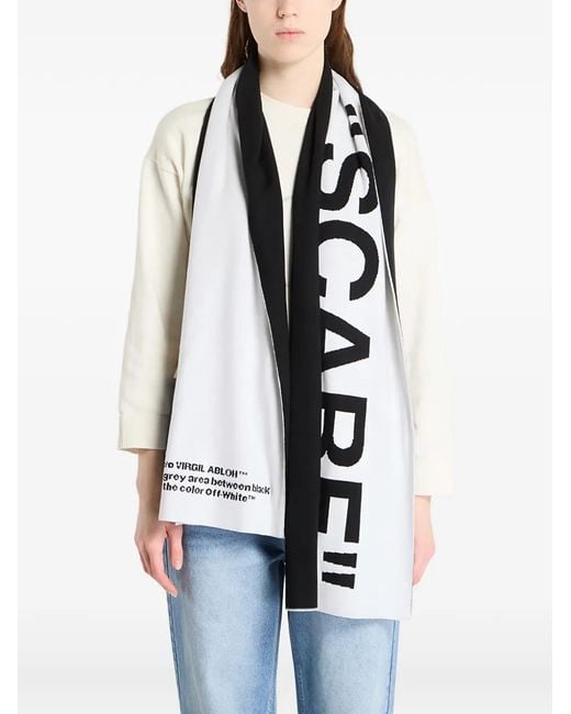 Off-White c/o Virgil Abloh White Logo-Print Scarf