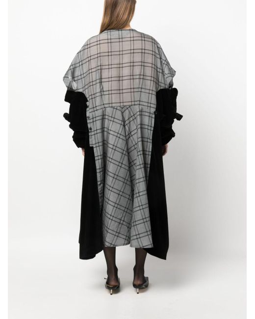 Maison Margiela Gray Spliced Panelled Midi Dress - Women's - Cotton/silk/modal/polyester