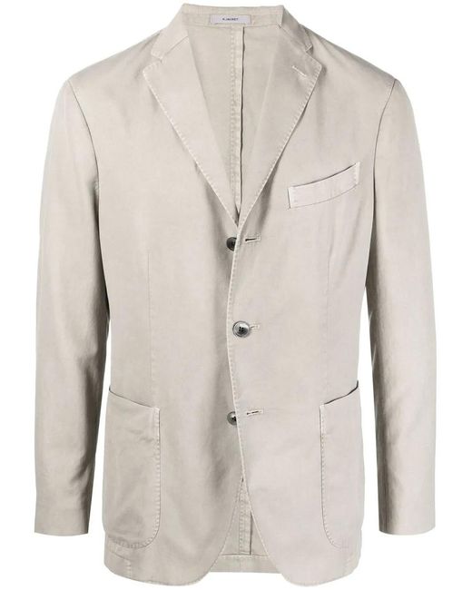 Boglioli Natural Fitted Single-Breasted Blazer for men
