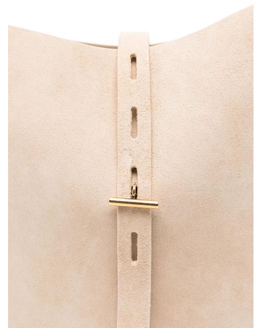 MINOBOSSI White Liz Suede Shoulder Bag