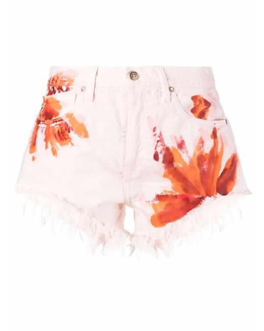 Alanui Pink Desert Island Denim Shorts