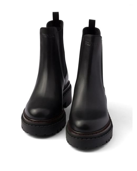 Bottines Chelsea En Cuir Prada en coloris Black