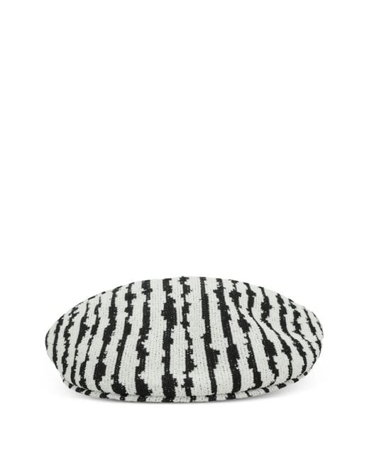 Kangol White Striped Baker Boy Cap