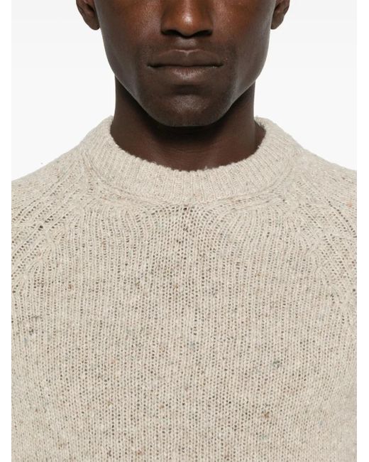 Canali Natural Speckled Crew-Neck Sweater for men
