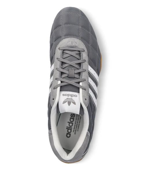 Adidas Gray Adiracer Lo Quilted 3-Stripe Sneakers