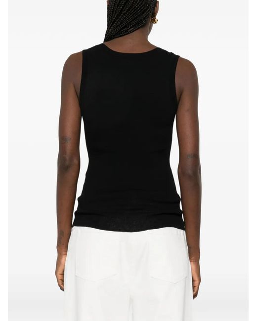 P.A.R.O.S.H. Black Ribbed Top
