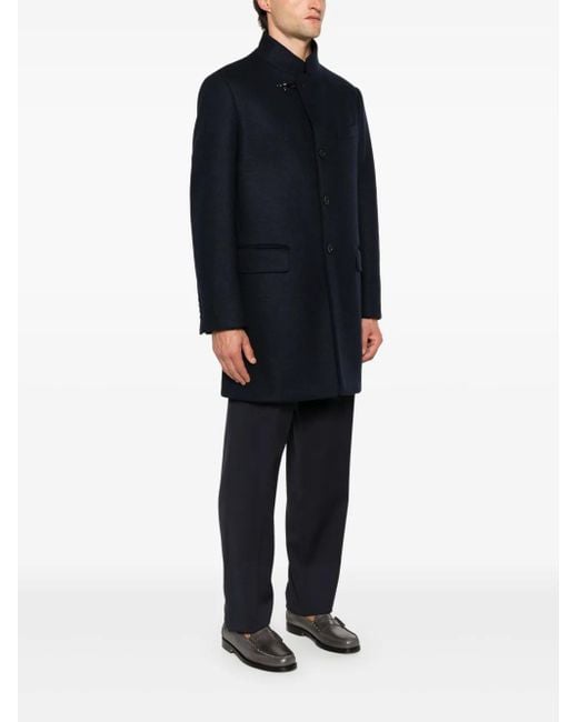 Fay Blue Single-Breasted Coat for men