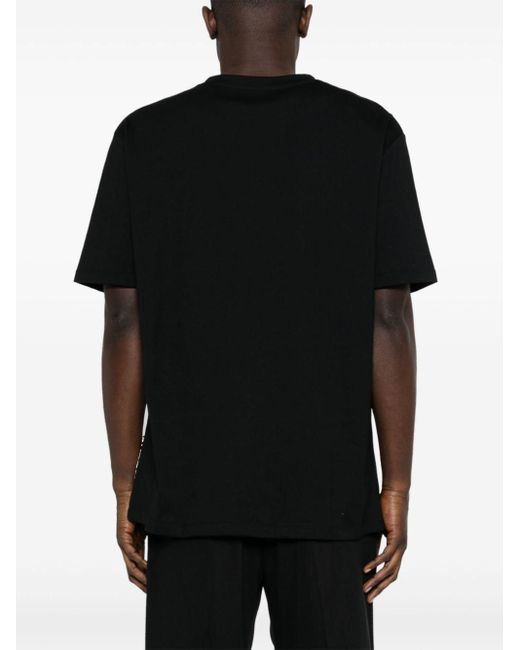 Camiseta con estampado Flower Balmain de hombre de color Black