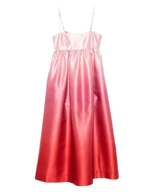 ALÉMAIS Pink Inez Ombré Midi Dress