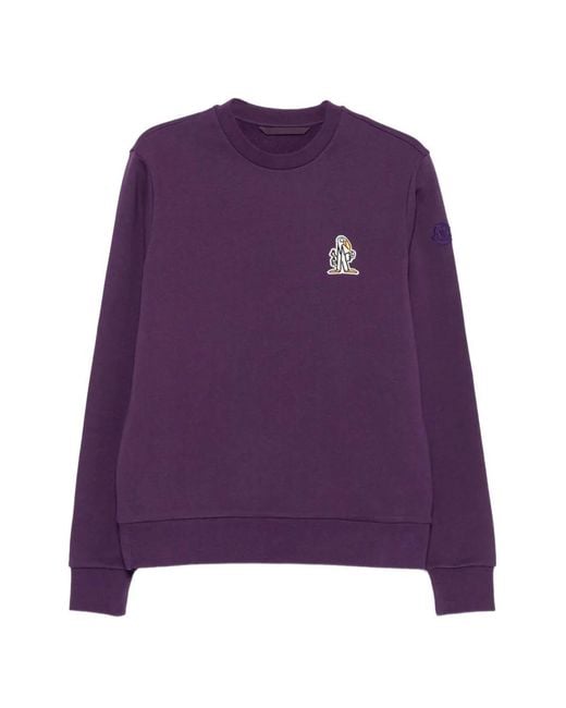 Moncler Pullover Mit Logo-Patch in Purple für Herren