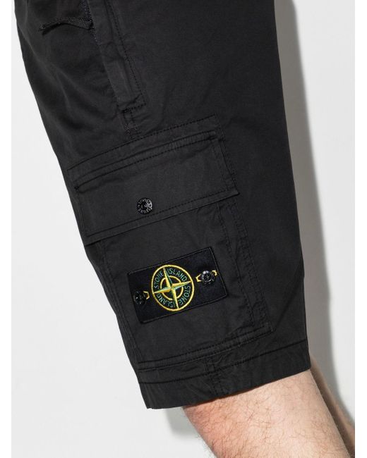 Stone Island Compass-patch Bermuda Shorts in Black for Men | Lyst