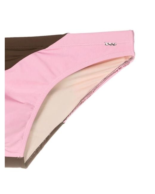 Amir Slama Pink Panelled Swim Trunks for men