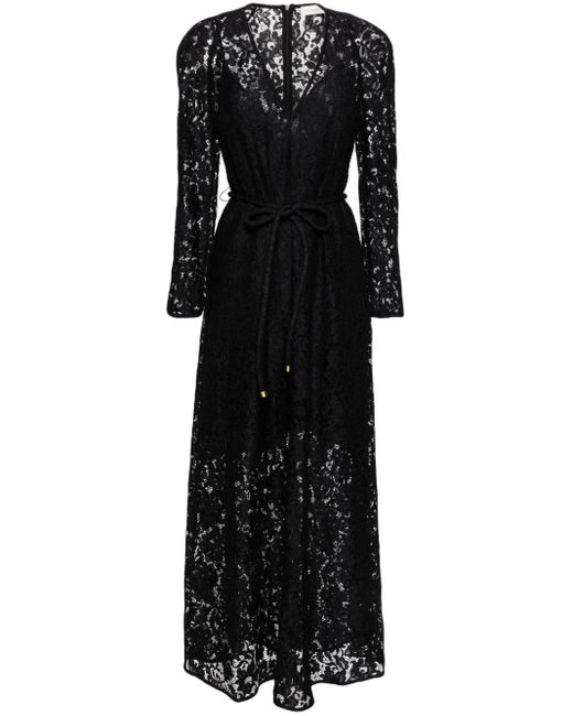 Zimmermann Black Matchmaker Corded Lace Maxi Dress