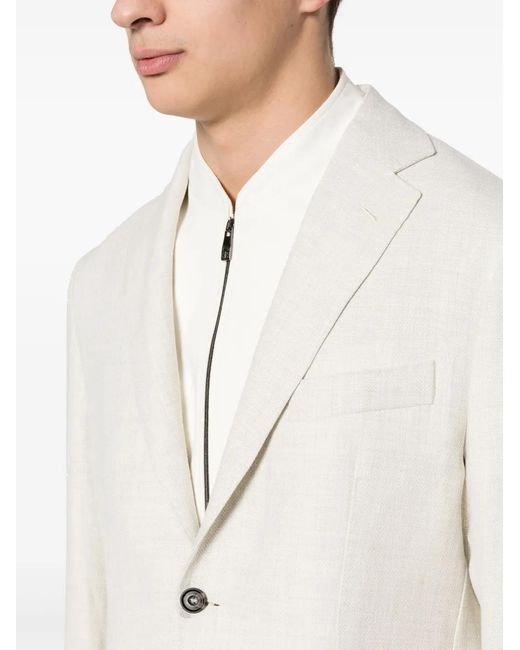Corneliani Natural Single-Breasted Layered Blazer for men