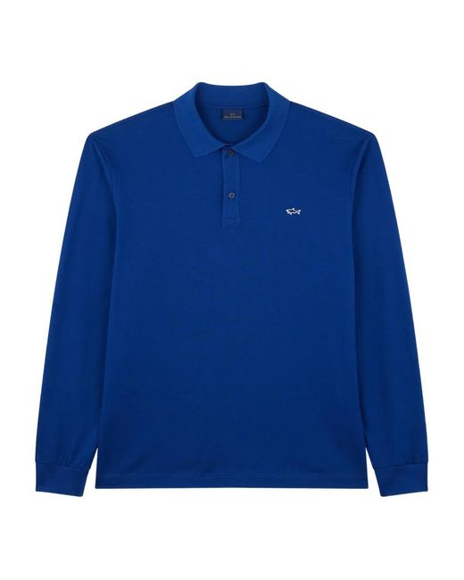 Paul & Shark Blue Double Piqué Cotton Polo Shirt for men