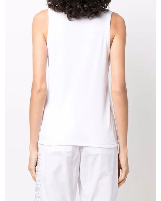 Philipp Plein White Skull-Appliqué Tank Top
