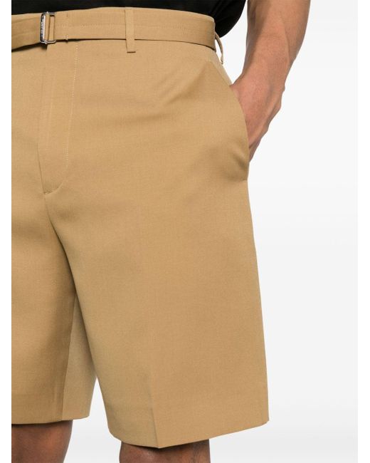 Lanvin Geplooide Shorts in het Natural voor heren