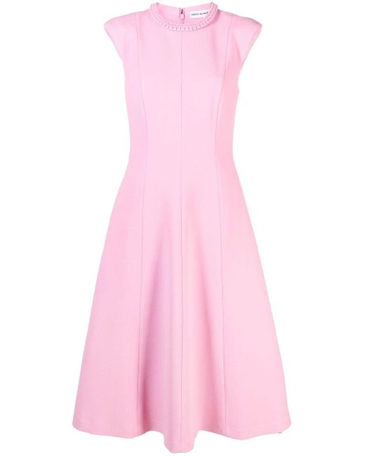 Round-neck zip-up dress di Rebecca Vallance in Pink