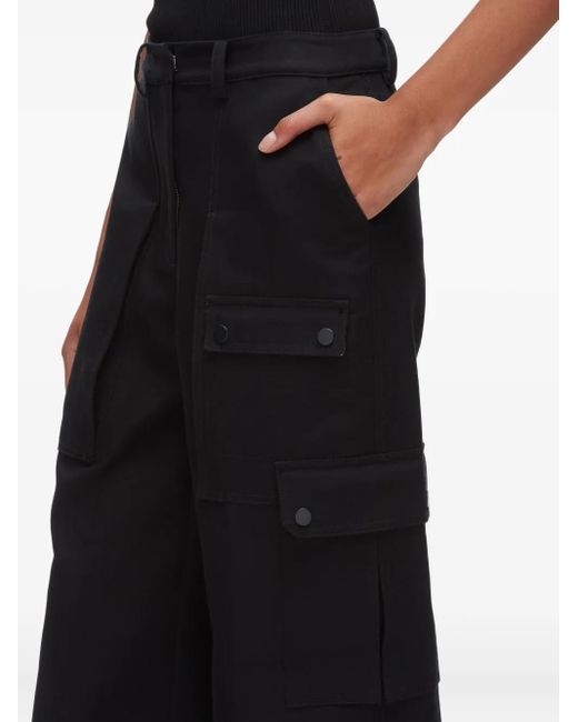 3.1 Phillip Lim Black Cuffed-Hem Cargo Trousers