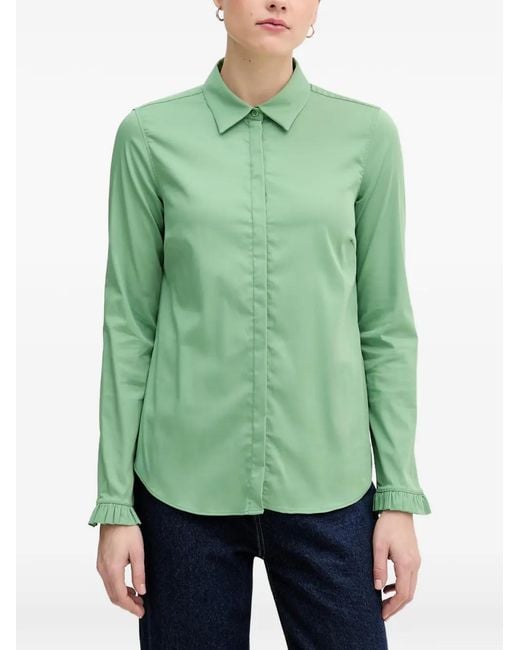 Mos Mosh Green Mattie Ruffled-Cuff Shirt