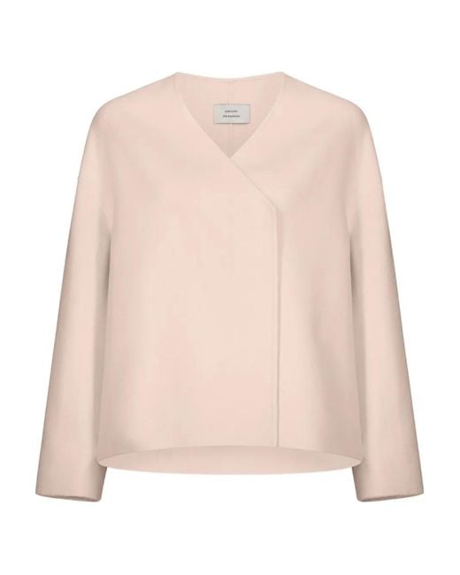 Loulou de Saison Pink Maara Asymmetric Collarless Jacket