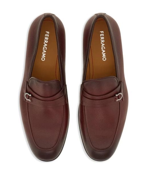 Ferragamo Brown Gancini-Plaque Loafers for men