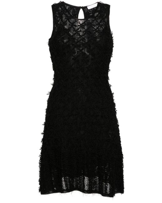 Chloé Black Frayed Flared Dress