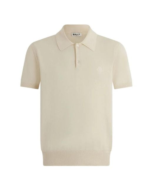 Bally White Embroidered-Logo Polo Shirt for men