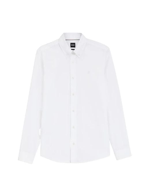 Boss White Button-Fastening Shirt for men