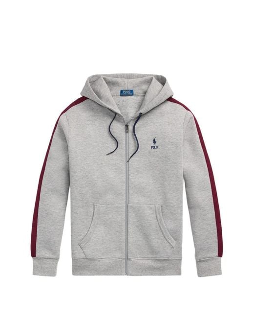 Polo Ralph Lauren Gray Stripe-Detail Hoodie for men