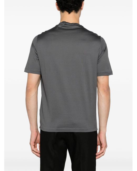 Crew-neck cotton T-shirt di Dell'Oglio in Gray da Uomo