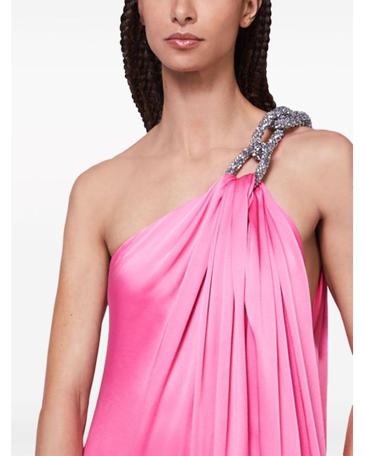 Robe longue Falabella à ornements en cristal Stella McCartney en coloris Pink