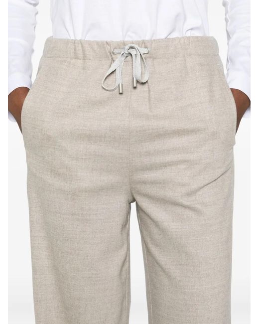 Gran Sasso White Drawstring-Waist Trousers