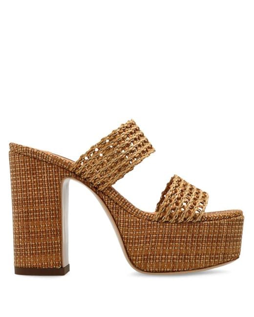 Casadei Brown 120Mm Woven-Platform Sandals