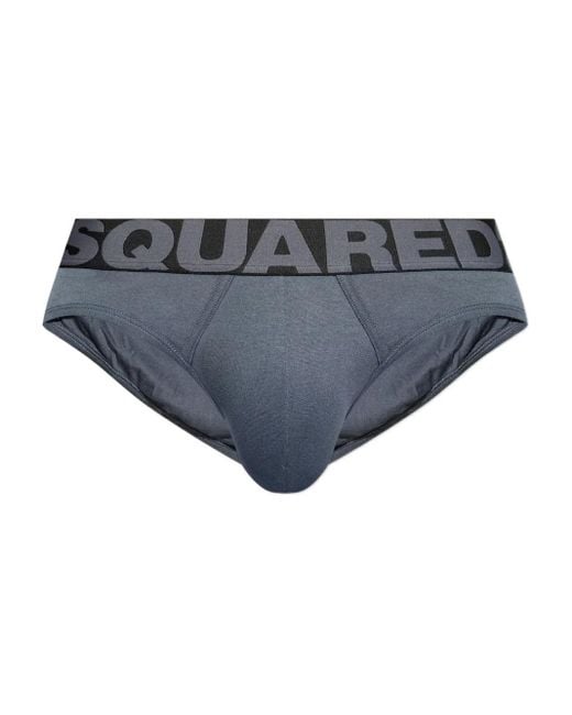 DSquared² Gray Logo-Band Briefs for men