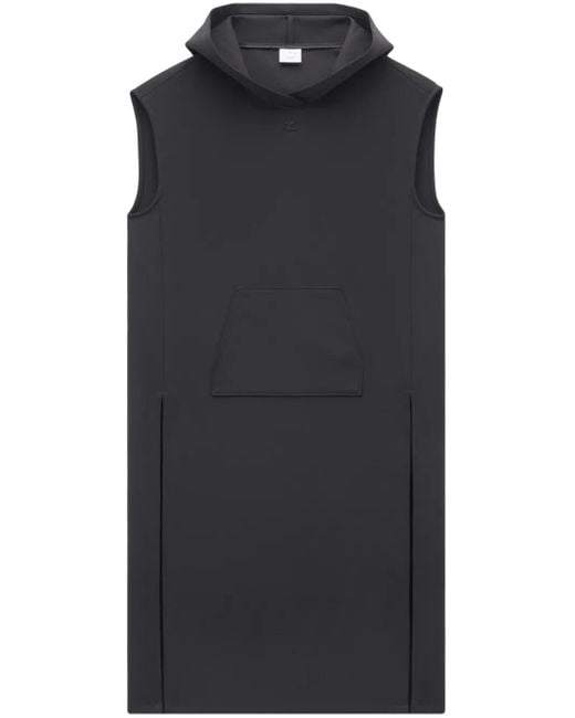 Courreges Black Cocoon Hooded Midi Dress