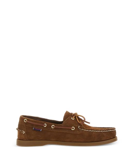 Sebago Brown Portland Leather Boat Shoes for men