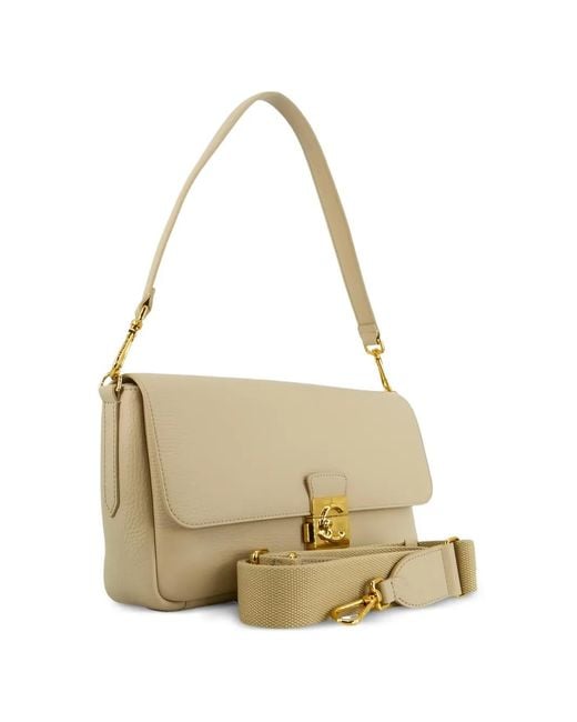 Coccinelle Natural Large C-Me Lock Shoulder Bag
