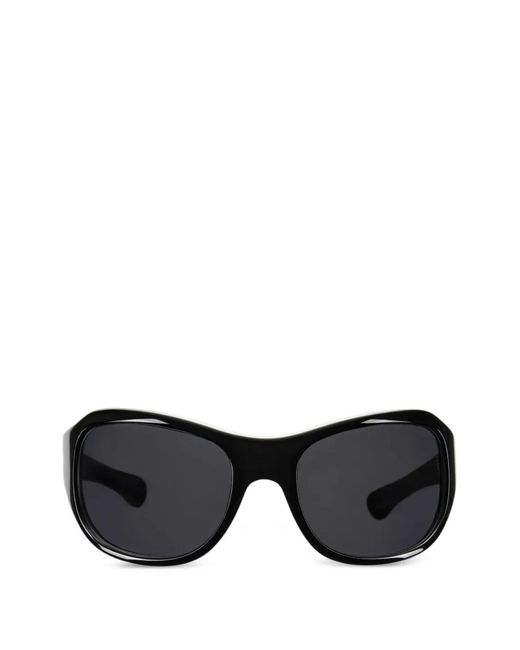 THISTLES Black Atlas Rectangle-Frame Sunglasses