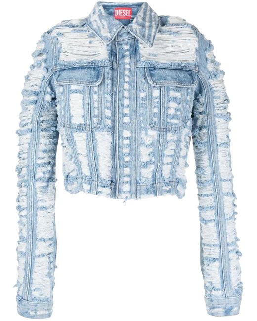 DIESEL Blue De-Slimmy-Fsc Cropped Denim Jacket