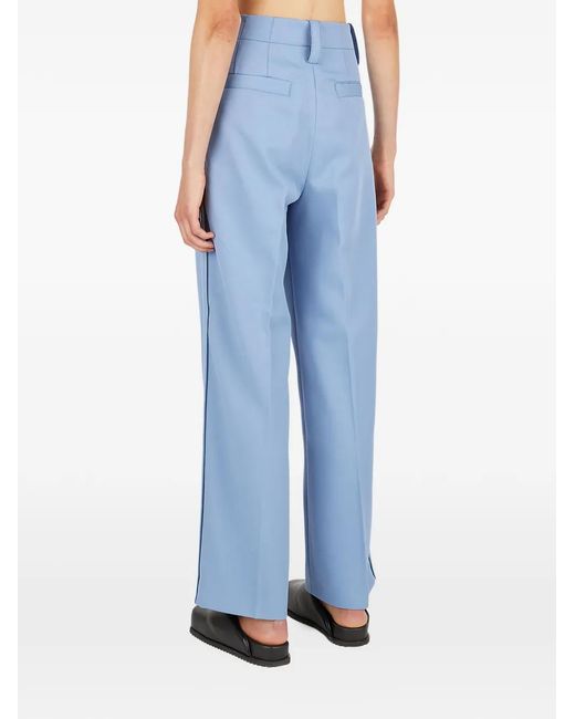 MERYLL ROGGE Blue Pleats Belt Loops Trousers