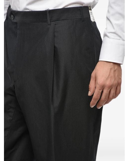 Corneliani Black Mantua Pleated Trousers for men