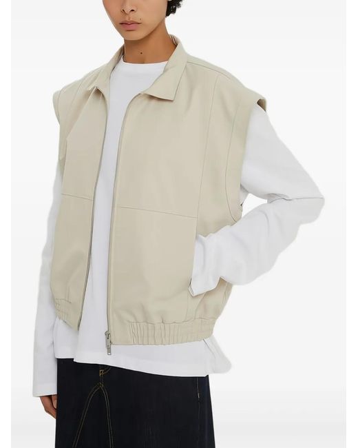 1989 STUDIO Natural Sleeveless Zip-Up Waistcoat