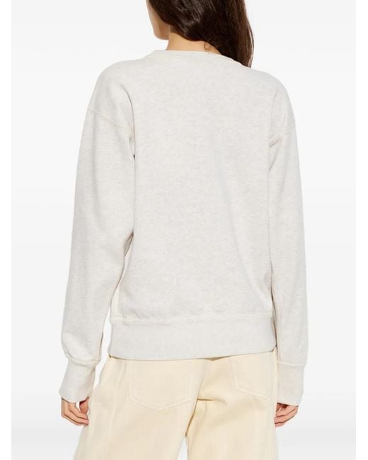 Isabel Marant White Rise Logo-Embroidered Sweatshirt