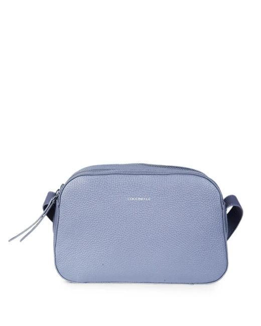 Coccinelle Blue Grainy Leather Shoulder Bag