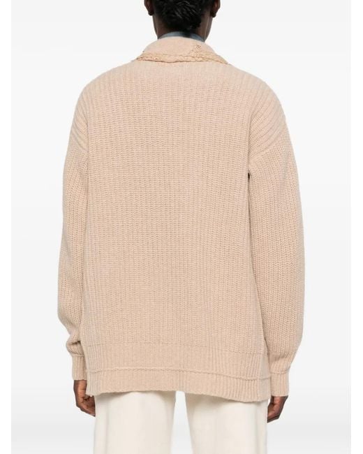 ERMANNO FIRENZE Natural Lace-Trim Cardigan